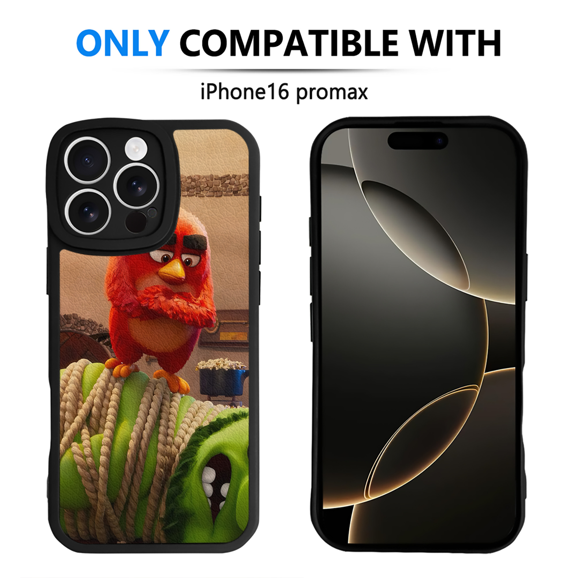 （画像用） Angry Birds アングリーバード 【iPhone 16シリーズ対応】シリコンスマホケース（レザー調） 材質：シリコン
